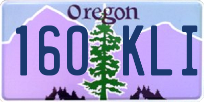 OR license plate 160KLI
