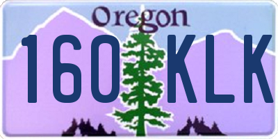 OR license plate 160KLK