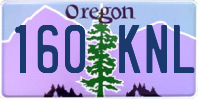OR license plate 160KNL