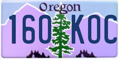 OR license plate 160KOC
