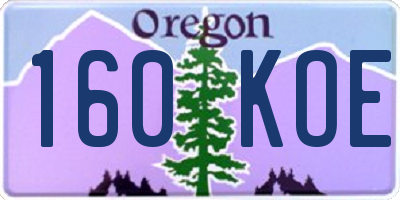 OR license plate 160KOE
