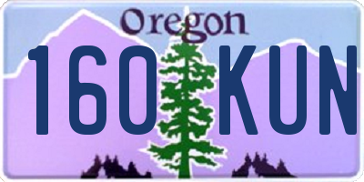 OR license plate 160KUN