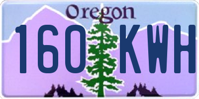 OR license plate 160KWH