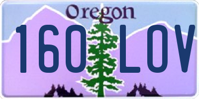 OR license plate 160LOV