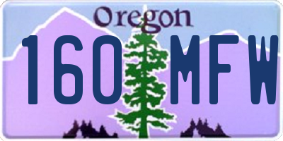 OR license plate 160MFW
