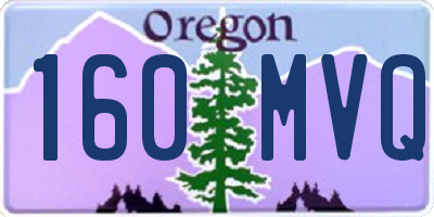 OR license plate 160MVQ