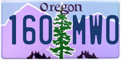 OR license plate 160MWO