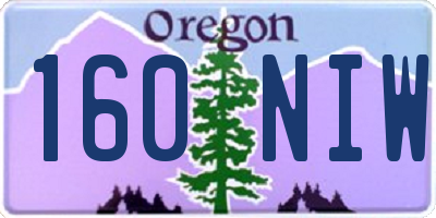 OR license plate 160NIW