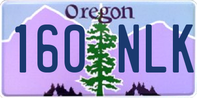 OR license plate 160NLK