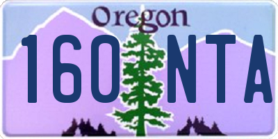 OR license plate 160NTA