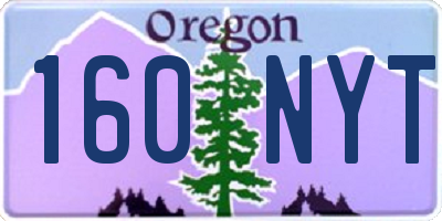 OR license plate 160NYT