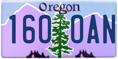 OR license plate 160OAN