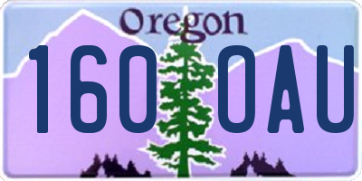 OR license plate 160OAU