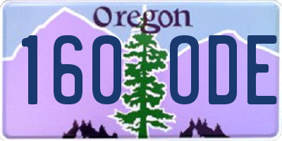 OR license plate 160ODE
