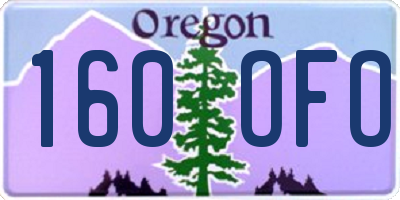 OR license plate 160OFO