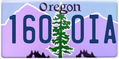 OR license plate 160OIA