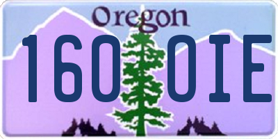 OR license plate 160OIE