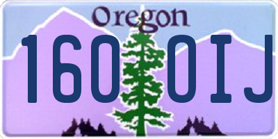 OR license plate 160OIJ