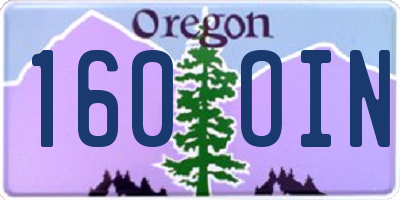 OR license plate 160OIN