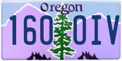 OR license plate 160OIV