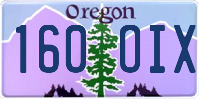 OR license plate 160OIX