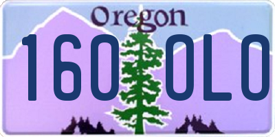 OR license plate 160OLO