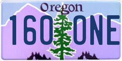 OR license plate 160ONE