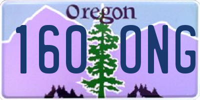 OR license plate 160ONG