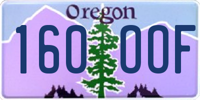 OR license plate 160OOF