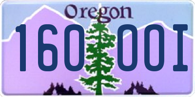 OR license plate 160OOI