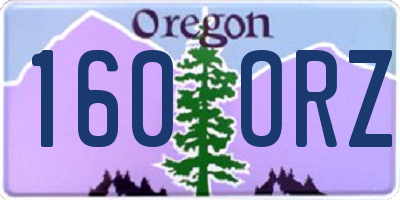 OR license plate 160ORZ