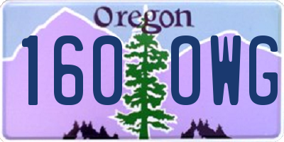 OR license plate 160OWG