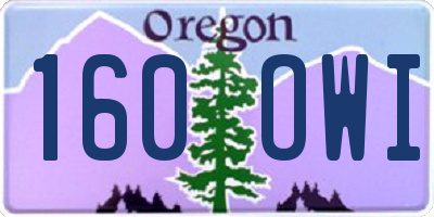 OR license plate 160OWI