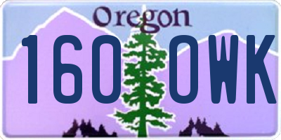 OR license plate 160OWK