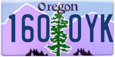 OR license plate 160OYK