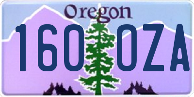 OR license plate 160OZA