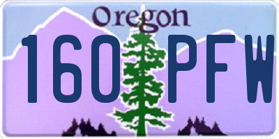 OR license plate 160PFW