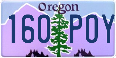 OR license plate 160POY