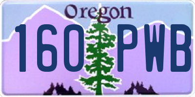 OR license plate 160PWB