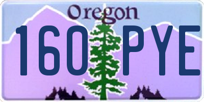 OR license plate 160PYE
