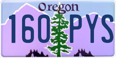 OR license plate 160PYS