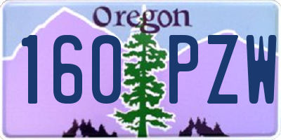OR license plate 160PZW