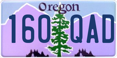 OR license plate 160QAD