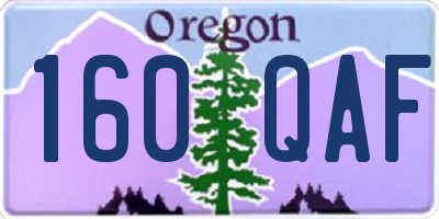 OR license plate 160QAF