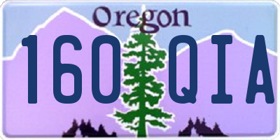 OR license plate 160QIA