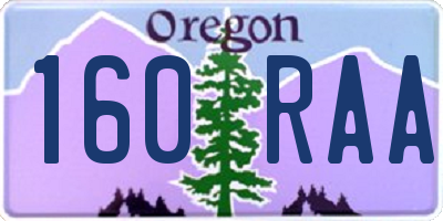 OR license plate 160RAA