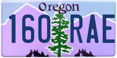 OR license plate 160RAE