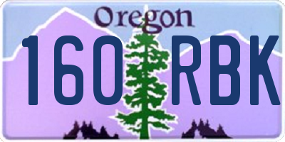 OR license plate 160RBK