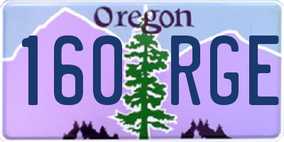 OR license plate 160RGE