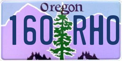 OR license plate 160RHO